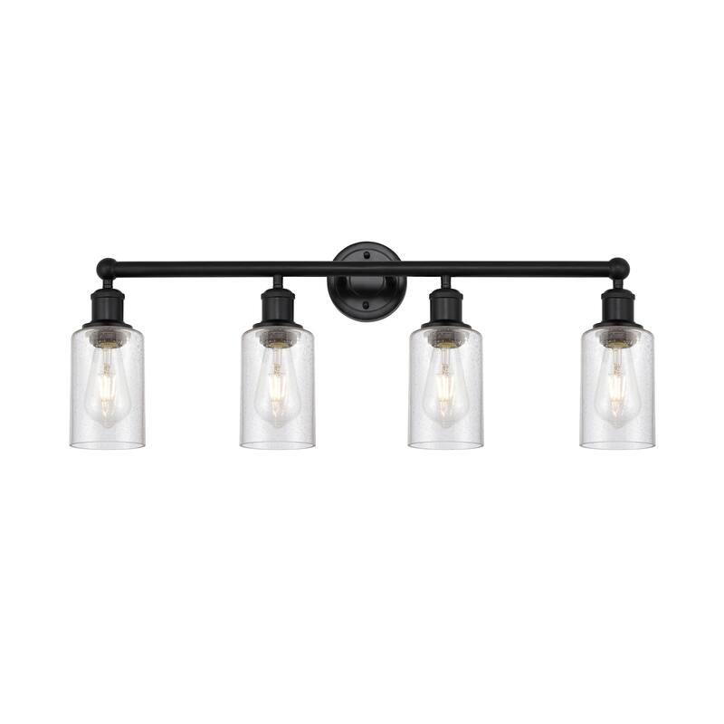 Innovations Lighting Clymer - 4 Light 31" Bath Vanity Light - Seedy/Matte Black