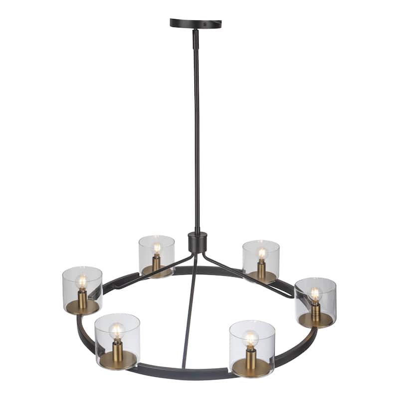 Salinas Collection 6-Light Chandelier, Black and Brass