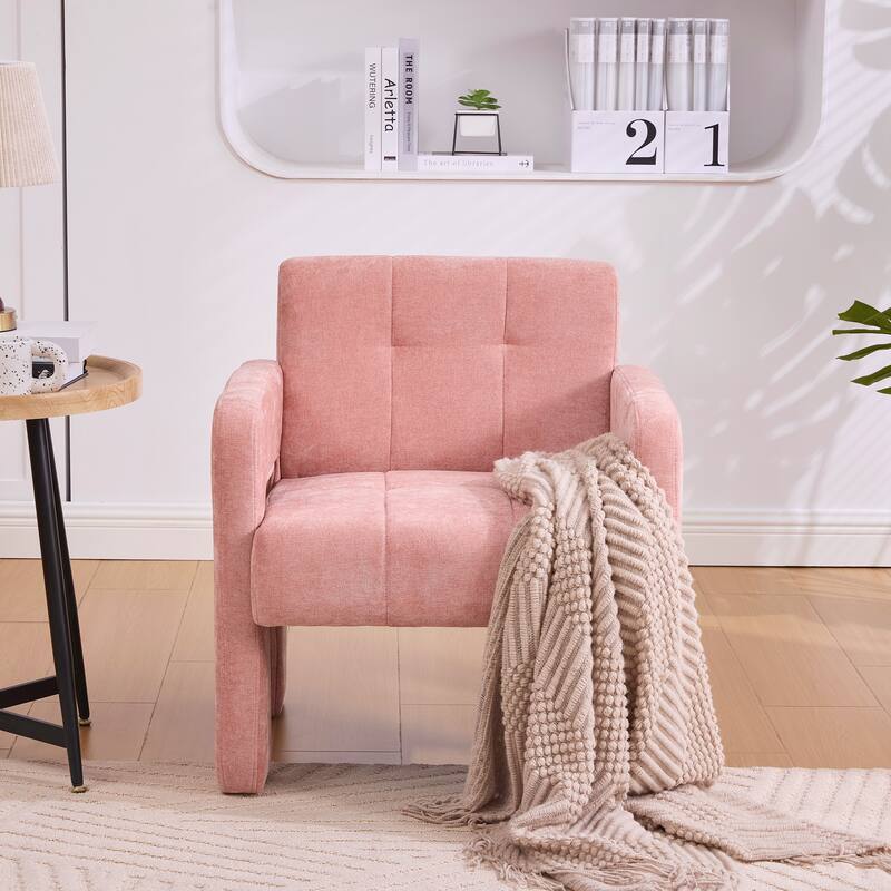 Modern Minimalist Casual Single Armchair Living Room, Bedroom, Office Area Upholstered Chair Comfortable Padded Armchair