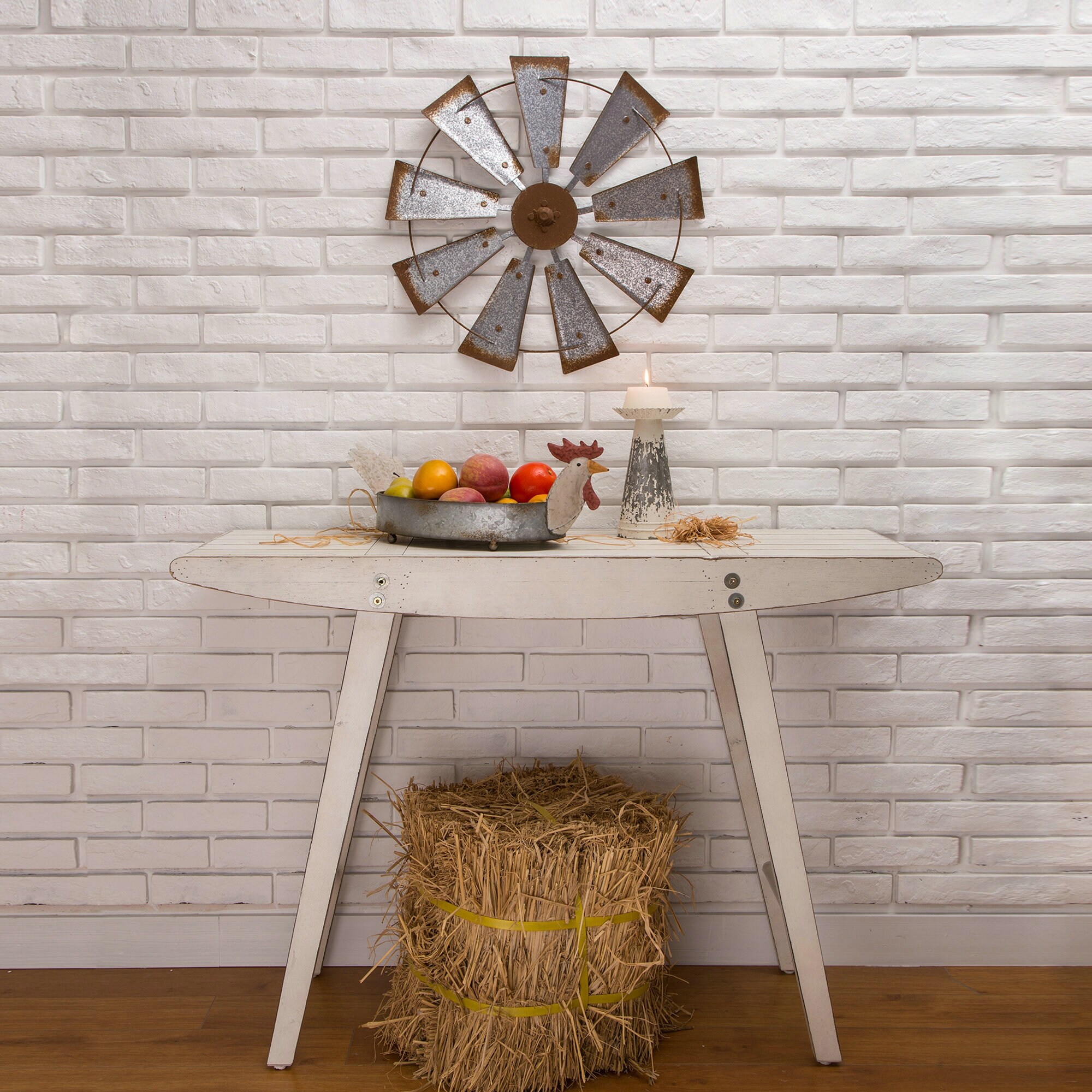 Shop Glitzhome Galvanized Farmhouse Rustic Chic Wind Spinner Wall