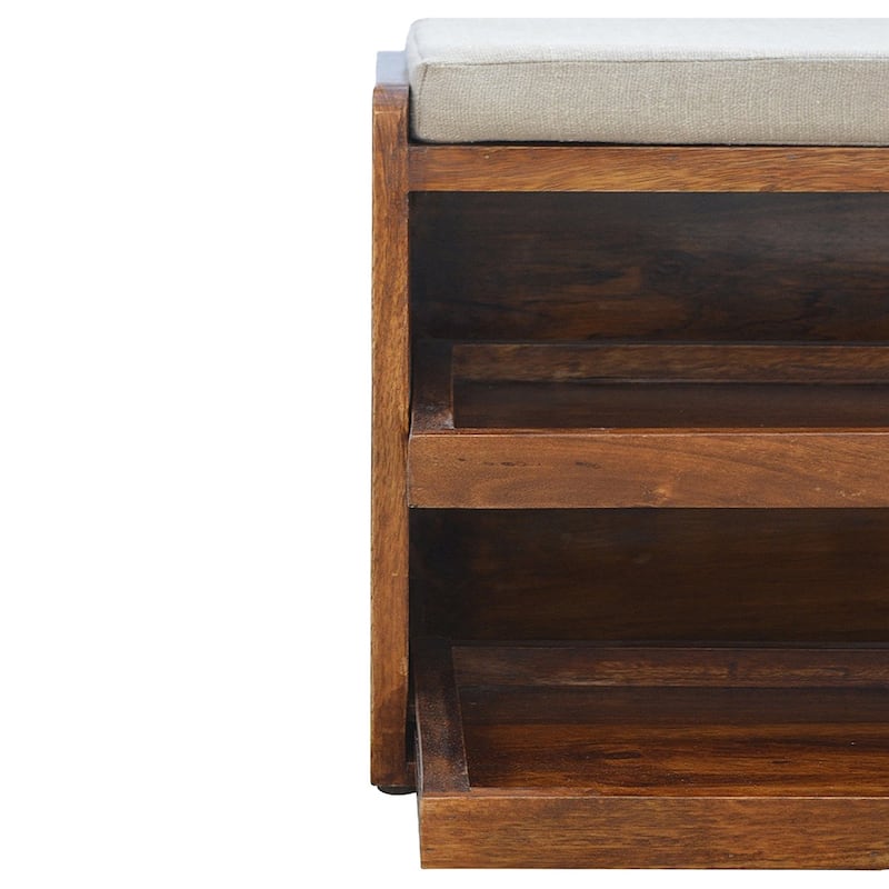 Elegant Design Linen Pull out Shoe Bench Sturdy And Durable