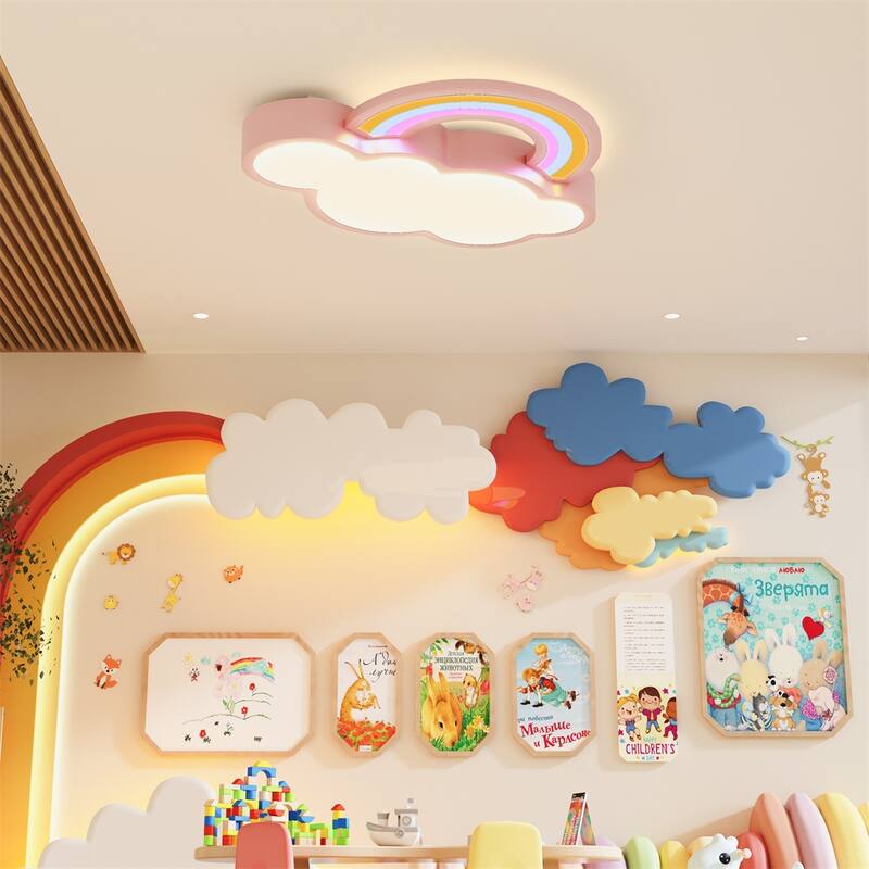 Kids Cloud-Shaped Ceiling Light W/3 Adjustable Colors Energy Saving