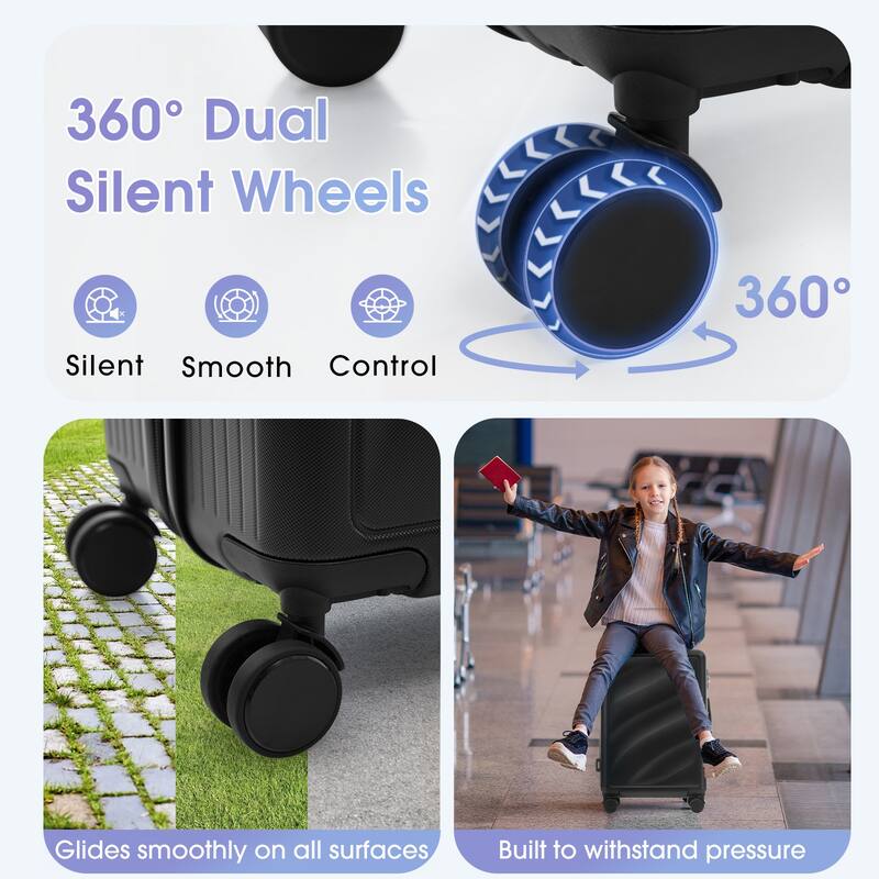 Luggage Set 3 Piece,Lightweight Durable ABS Suitcases with Spinner Wheels and TSA Lock,Carry-on & Checked Luggage(20"/24"/28")