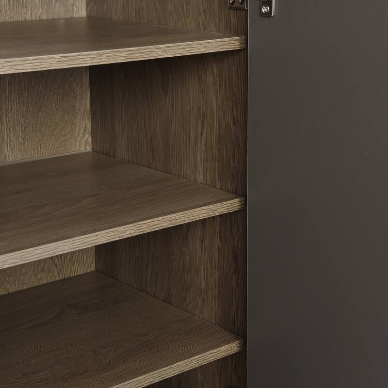 2-in-1 Shoe Storage Bench & Shoe Cabinets, Multi-functional Shoe Rack with Padded Seat