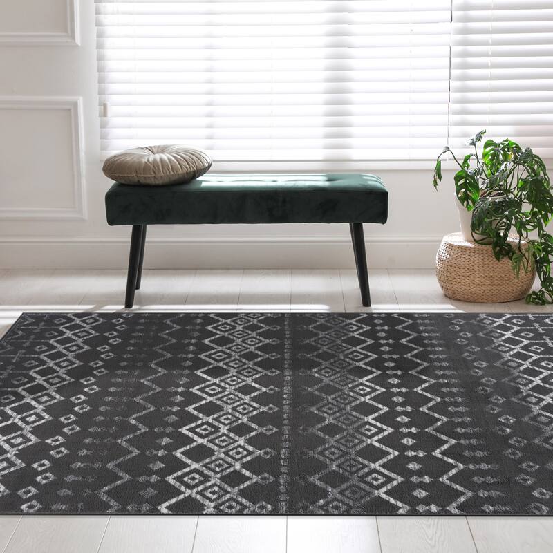 Beverly Rug Modern Bohemian Trellis Indoor Area Rug with Jute Backing for Living Room, Kitchen, Bedroom