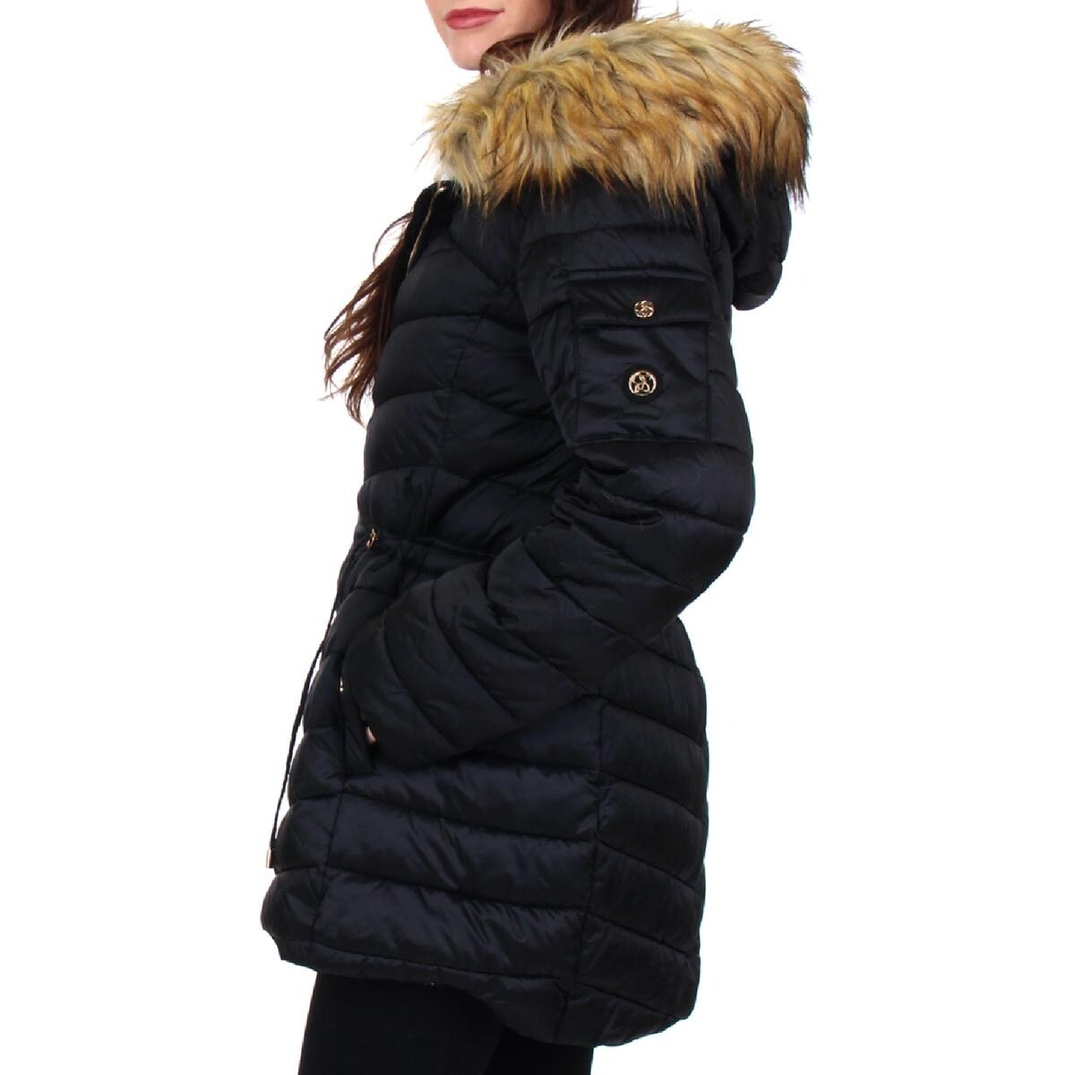 jessica simpson cozy faux fur lined hooded jacket