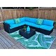 Kinbor All-Weather Rattan Sectional Sofa Patio Furniture Set Cushioned Wicker Sofa Set