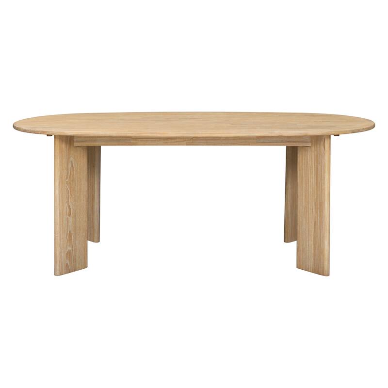 NPD Furniture Drego 78.5 Inch Oval Dining Table - Natural Whitewash