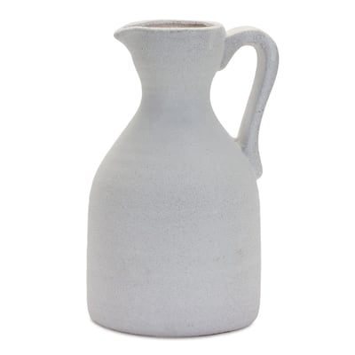 Terracotta Pitcher Vase - 10.5" - White