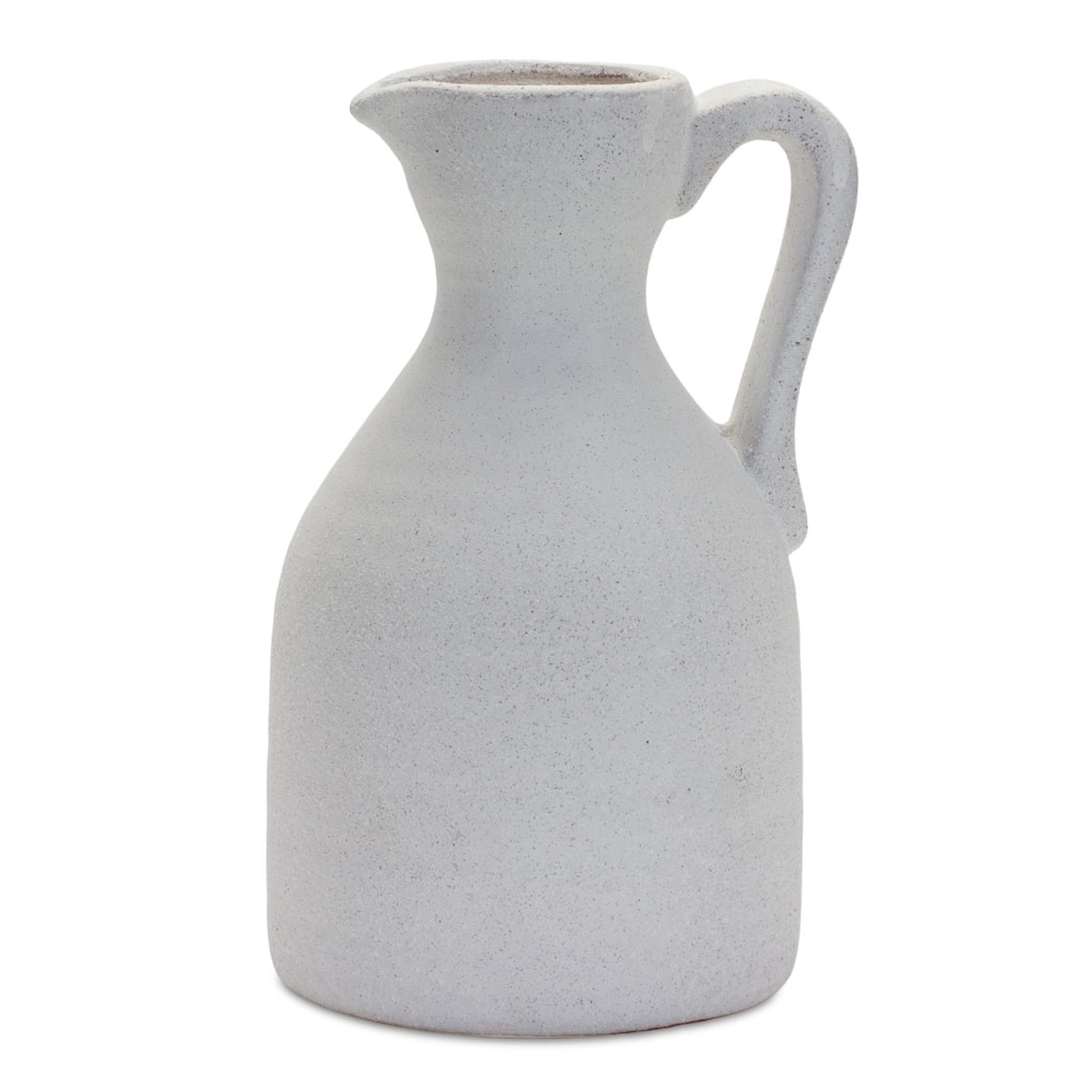 Terracotta Pitcher Vase - 10.5" - White