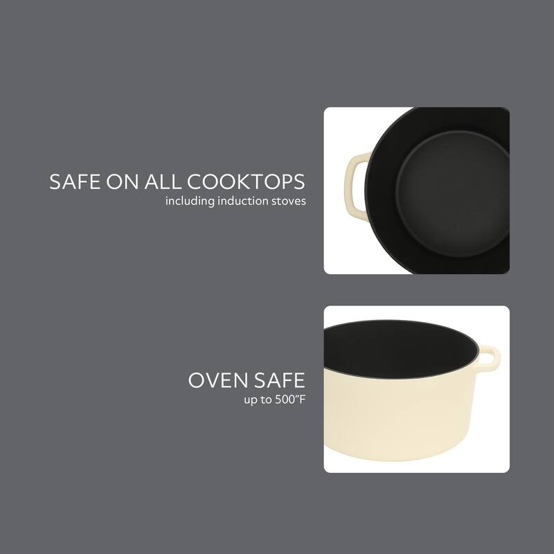 Sur La Table Enamel-Coated Cast Iron Dutch Oven Pot with Oven Safe Glass Lid, Oven-to-Table Cookware for Stews & Braising