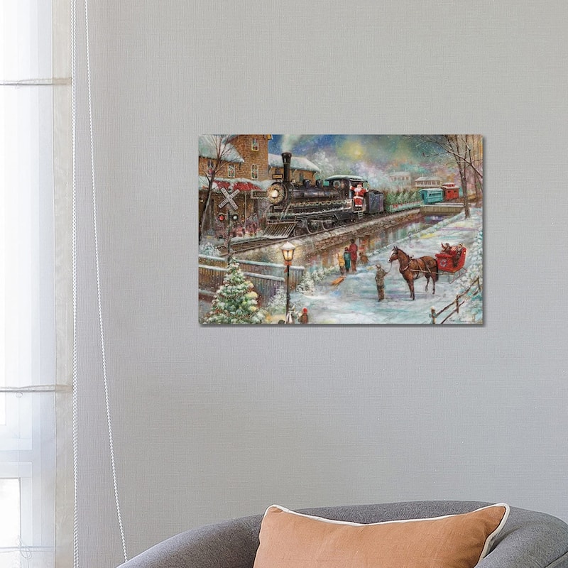 iCanvas "Christmas Train" by Ruane Manning Canvas Print - 18x26x1.5