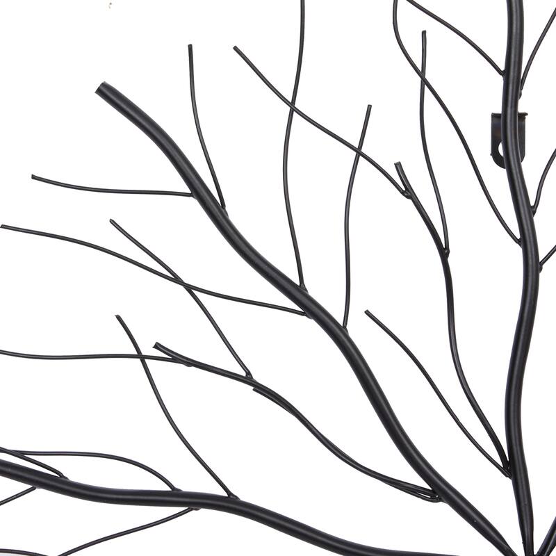 Black Metal Starburst Home Wall Decor with Branch Inspired Design (Set of 3)