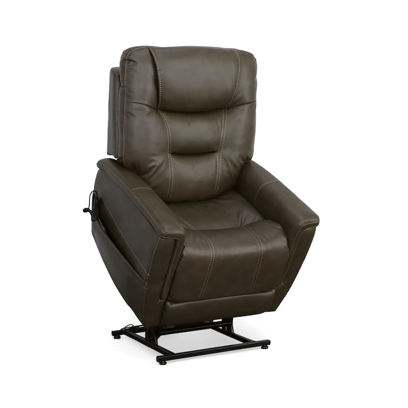 Shaw Driftwood Power Lift Recliner with Power Headrest & Lumbar by Flexsteel