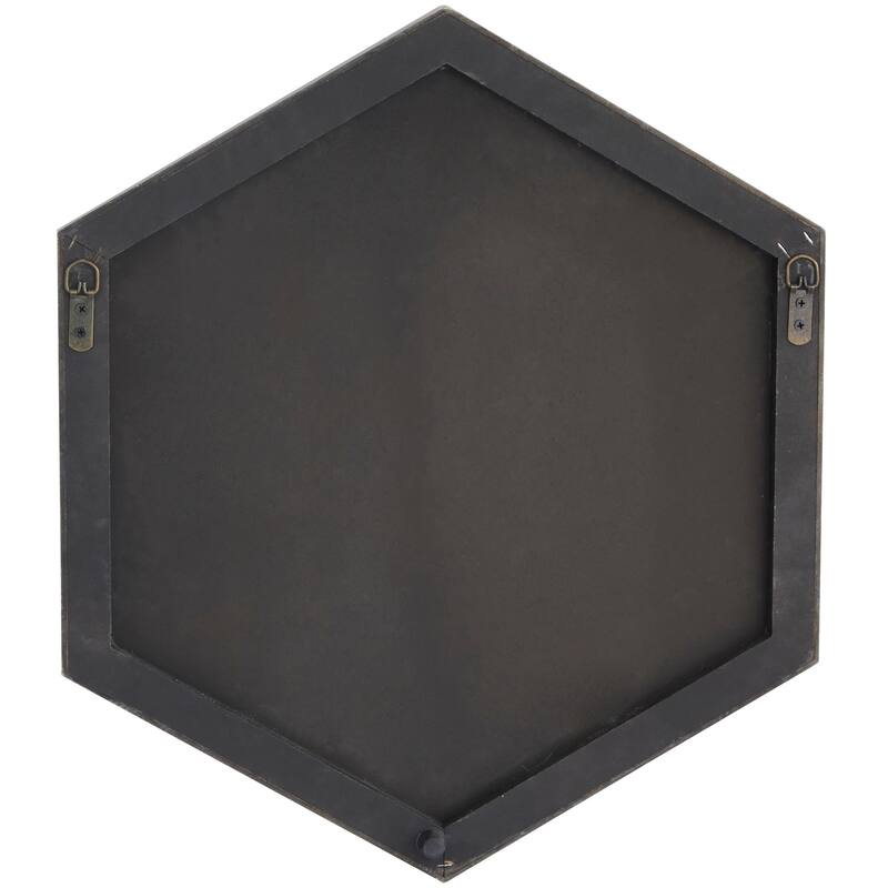 Contemporary Hexagon Wood Wall Mirror - Multiple Finishes and Sizes