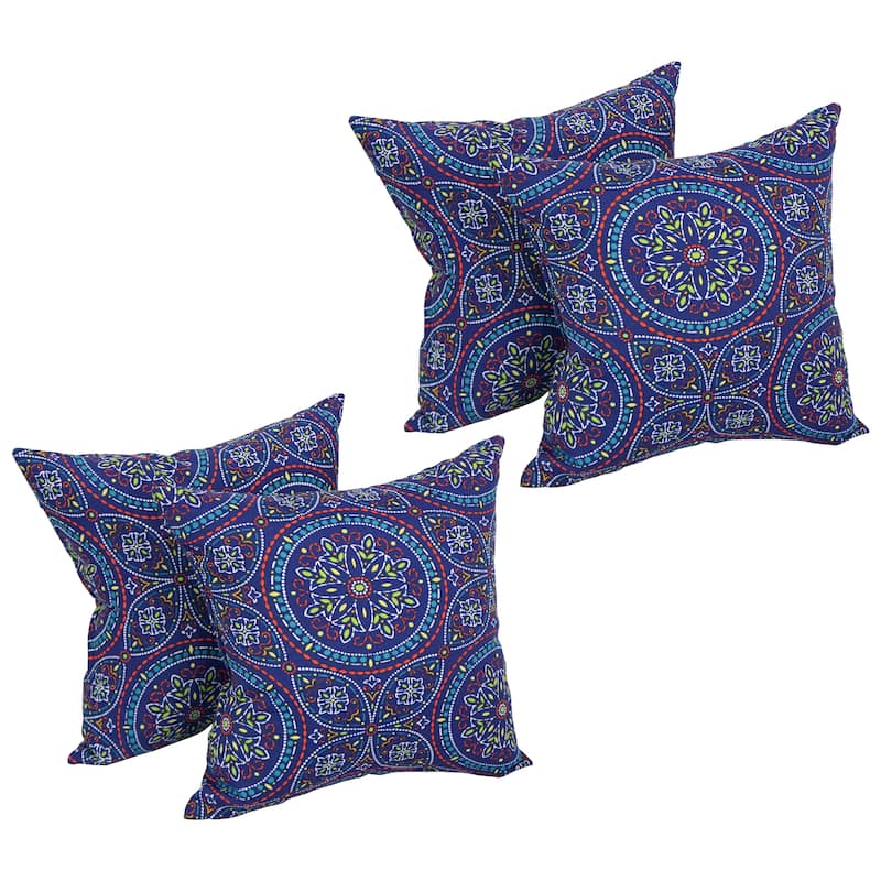 Blazing Needles 17-inch Square Polyester Outdoor Throw Pillows (Set of 4) - Alden Confetti