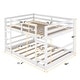 preview thumbnail 15 of 16, Sturdy Full over Full Bunk Bed with Built-in Ladder and Guardrail - Solid Wood Slats Support - Kids' Bedroom Furniture