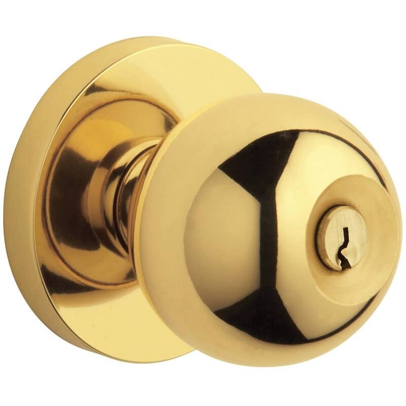 Baldwin Modern Style Keyed Entry Door Knob Set with Modern Rosette and