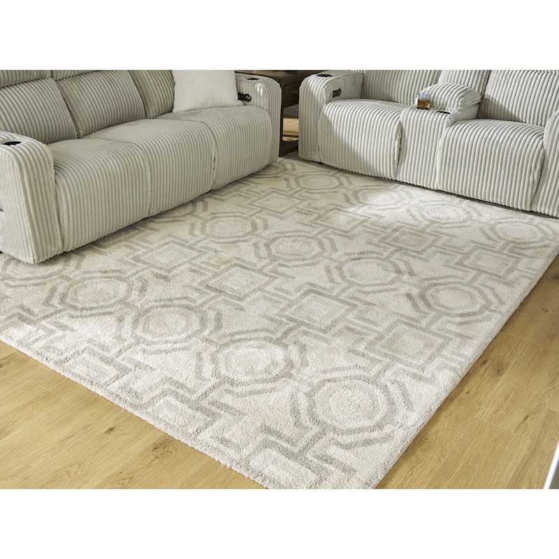 Signature Design by Ashley Maconville Beige/Gray Rug - 94.5" W x 121" D x 1" H