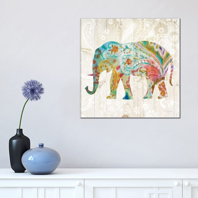 iCanvas "Boho Paisley Elephant II" by Danhui Nai Canvas Print - 18x18x1.5