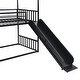 preview thumbnail 9 of 7, Low Bunk Bed Metal House Frame Twin Over Twin w/Roof, Slide, Staircase
