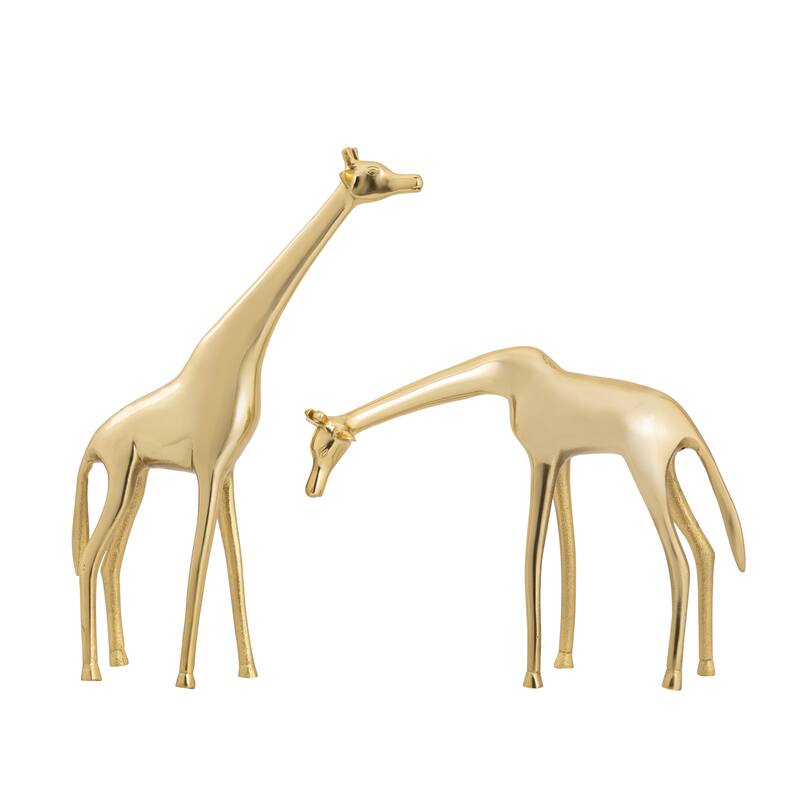 Elk Home Brass Giraffe Polished Brass Metal Sculpture