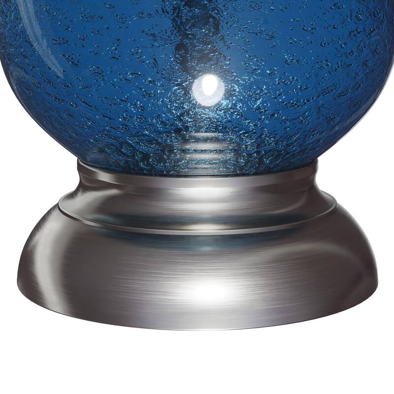 Belle 20.75" Wrinkle Glass Accent Lamp with Linen Shade (Set of 2)