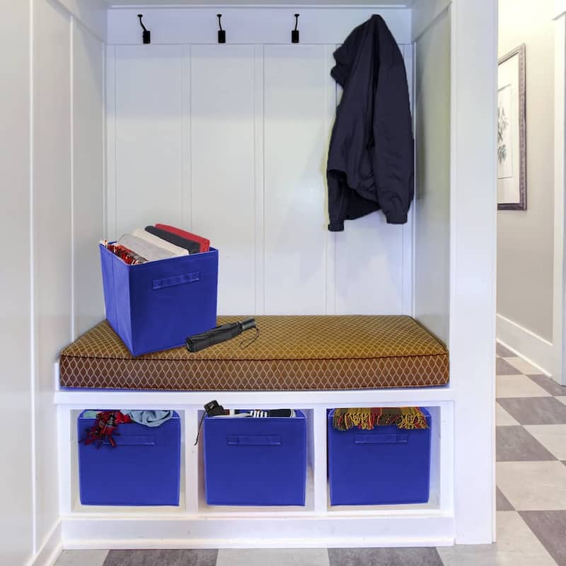 Foldable Storage Cube Basket Bin 6 Pack Royal Blue