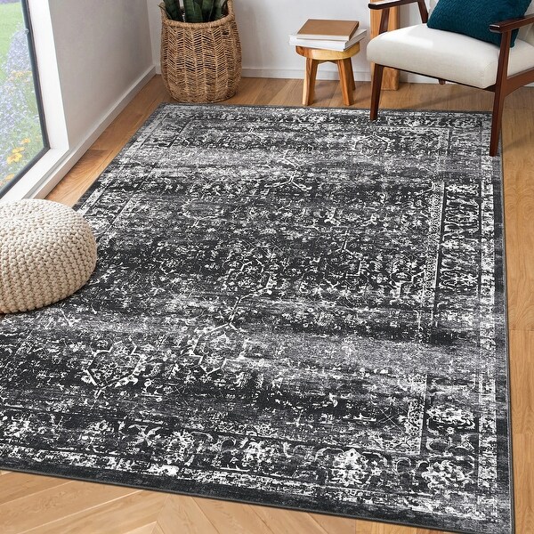 Garvee Machine Washable Non-slip Rug for High-traffic Areas - Bed