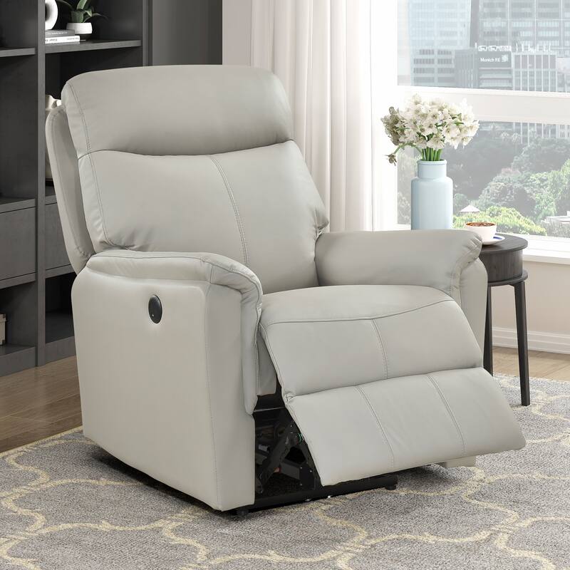 Fremont & Park Beau 33" Leather Power Reclining Chair - Power Control, Charging Ports