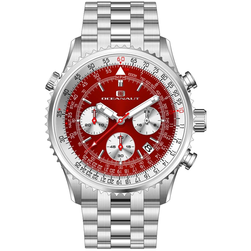 Oceanaut Men's Flight Red Dial Watch - OC0124 - One Size