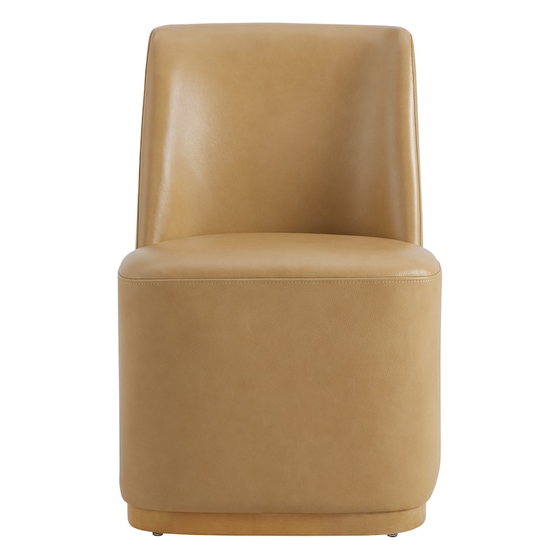 Brian Modern Dining Chairs with Casters&Wood Base Set of 2