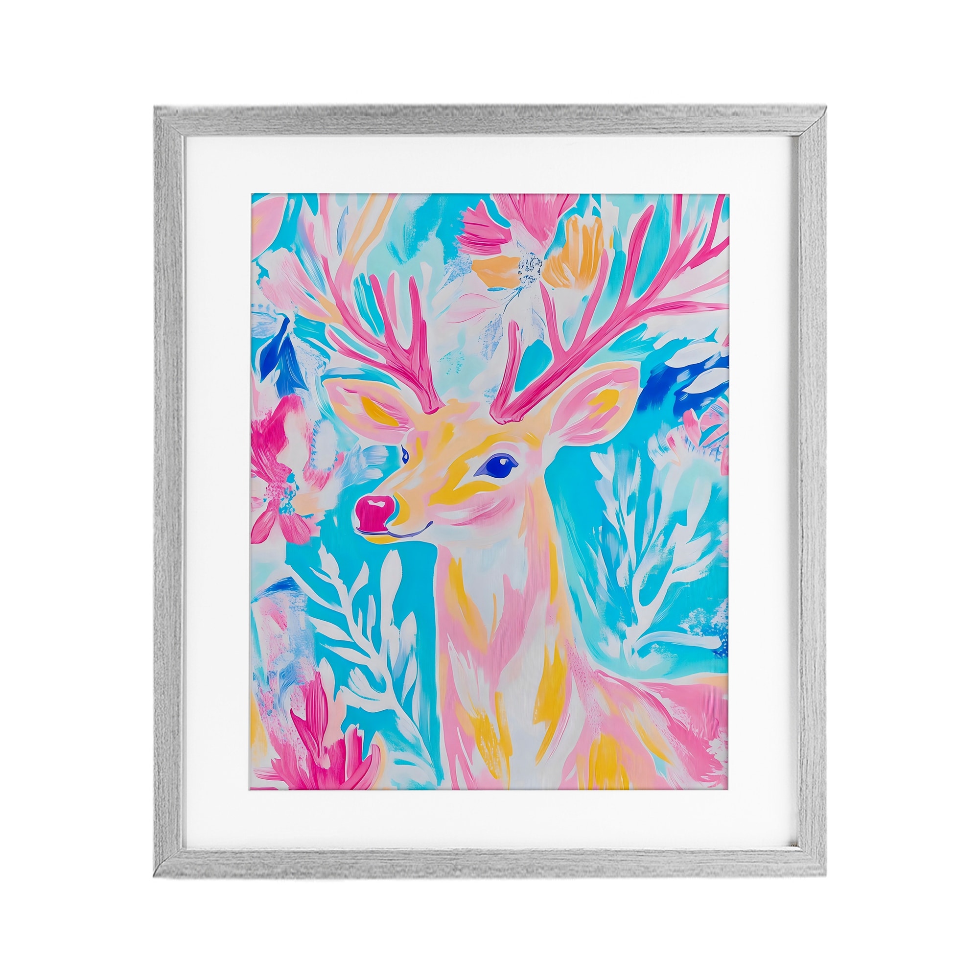 Stupell Bright Pastel Deer Under Glass Framed Design By Arlington Prints