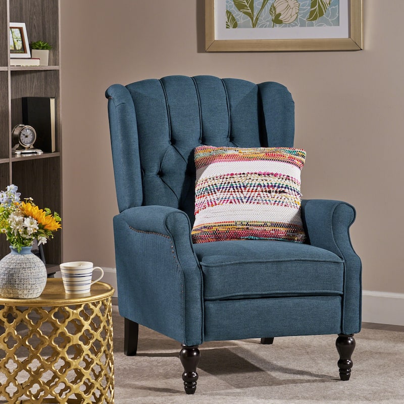 Walter Tufted Fabric Wingback Recliner Club Chair by Christopher Knight Home