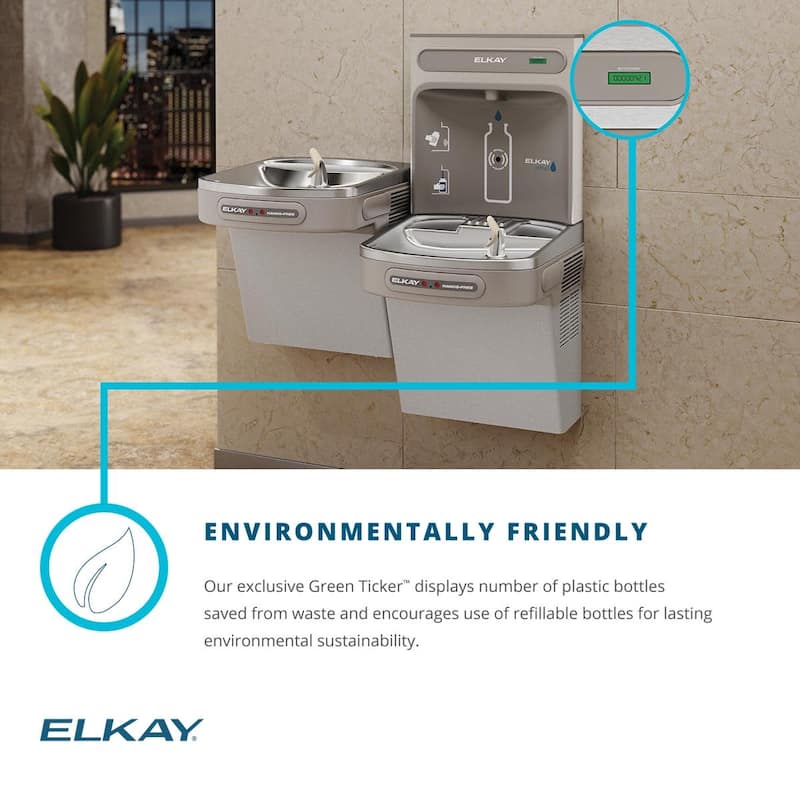 Elkay EZH2O Refrigerated Bi-Level Drinking Fountain with Bottle - Stainless Steel