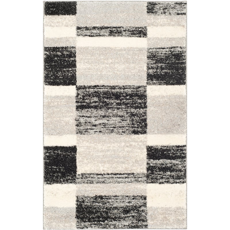 SAFAVIEH Retro Clora Distressed Modern Abstract Rug - 2'6" x 4' - Black/Light Grey