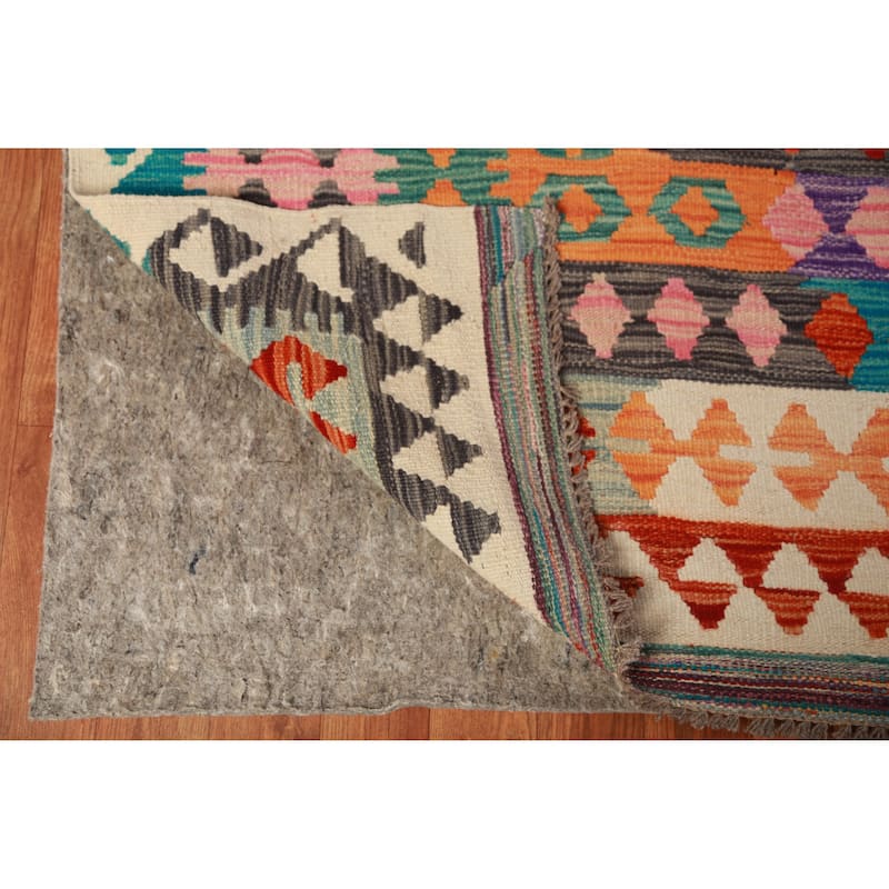 Reversible Kilim Oriental Area Rug Living Room Flatweave Wool Carpet - 10'1"x 13'1"