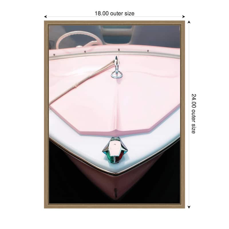 Kate and Laurel Blushed Pink Boat by Alicia Abla Framed Canvas Wall Art Print