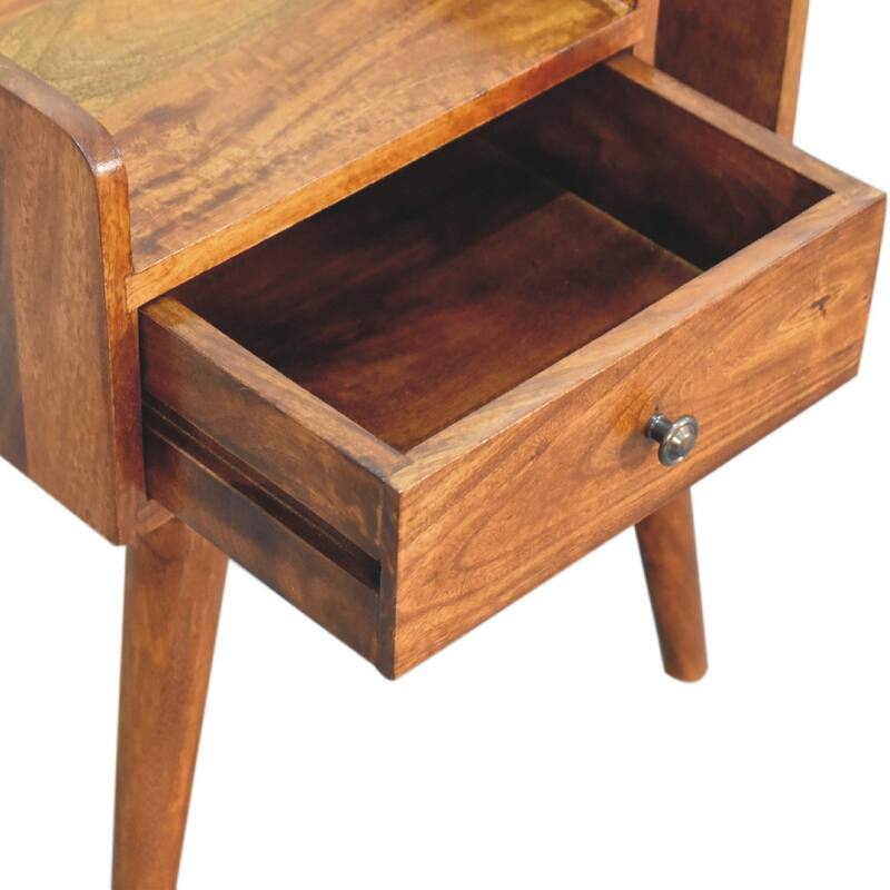 HomeRoots 22" Chestnut Solid Wood One Drawer Nightstand
