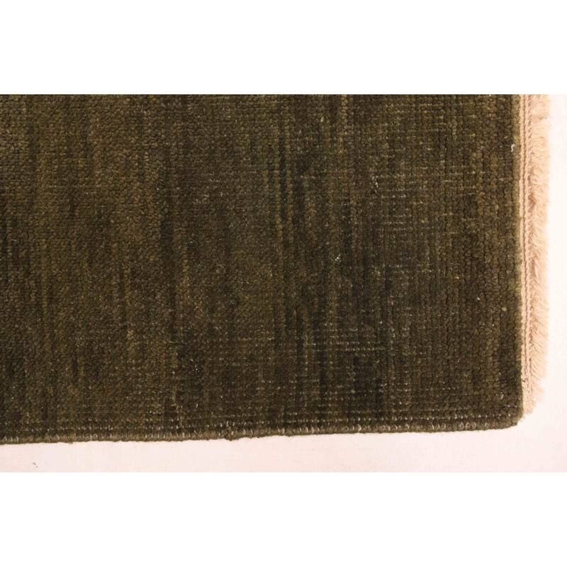 ECARPETGALLERY Hand-knotted Pak Finest Gabbeh Dark Olive Green Wool Rug - 7'10 x 9'11