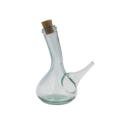 Reclaimed Traditional Glass Wine Pitcher with Cork