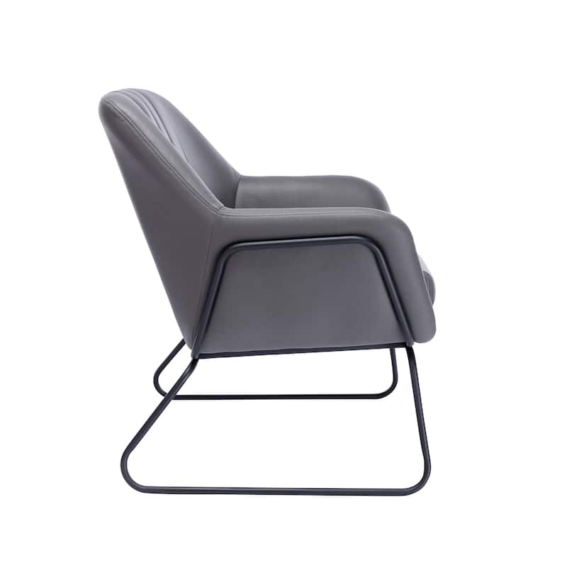 Porthos Home Haco Accent Chair, Microfiber Upholstery, Steel Sled Legs