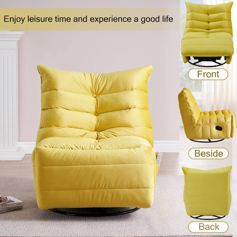 29.1" velvet off-white lazy lift sofa chair with arm pockets