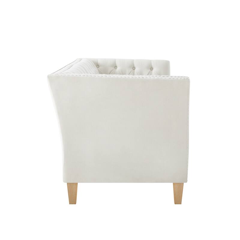 Christopher Knight Home - Ameson Transitional 3-Seat Sofa with Flared Arms, Nailhead Trim & Solid Wood Legs - 79.5"W