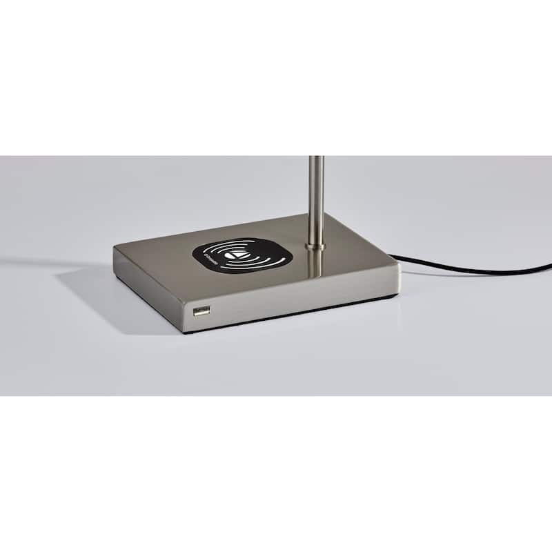 Adesso Collette LED Desk Lamp with Adesso Charge Wireless Charging Pad
