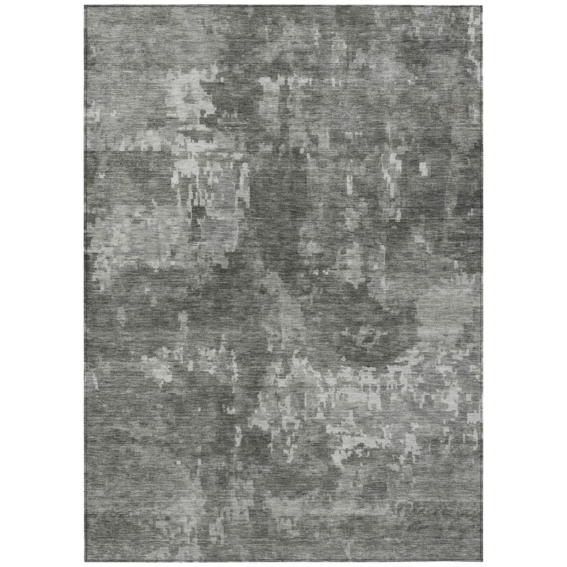 Machine Washable Indoor/ Outdoor Ombre Abstract Chantille Rug