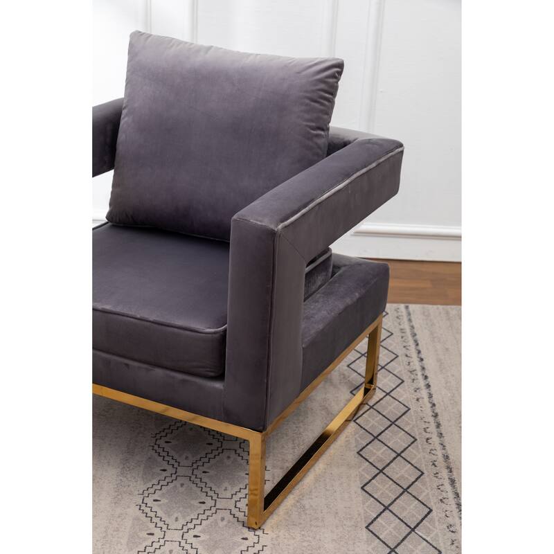 Gray 29.75" Polyester Arm Chair