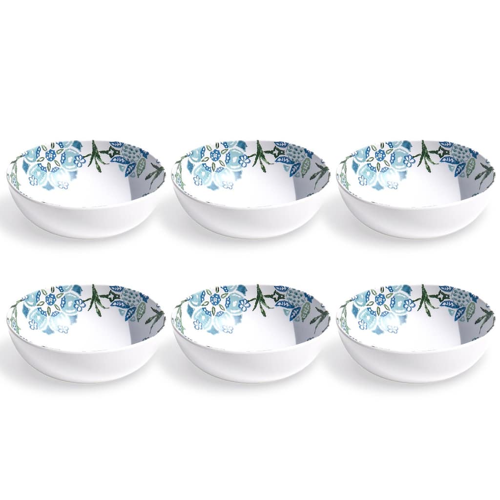 Abode Homewares by TarHong Hana Ikat Cereal Bowl, 7", 34 oz, Set of 6