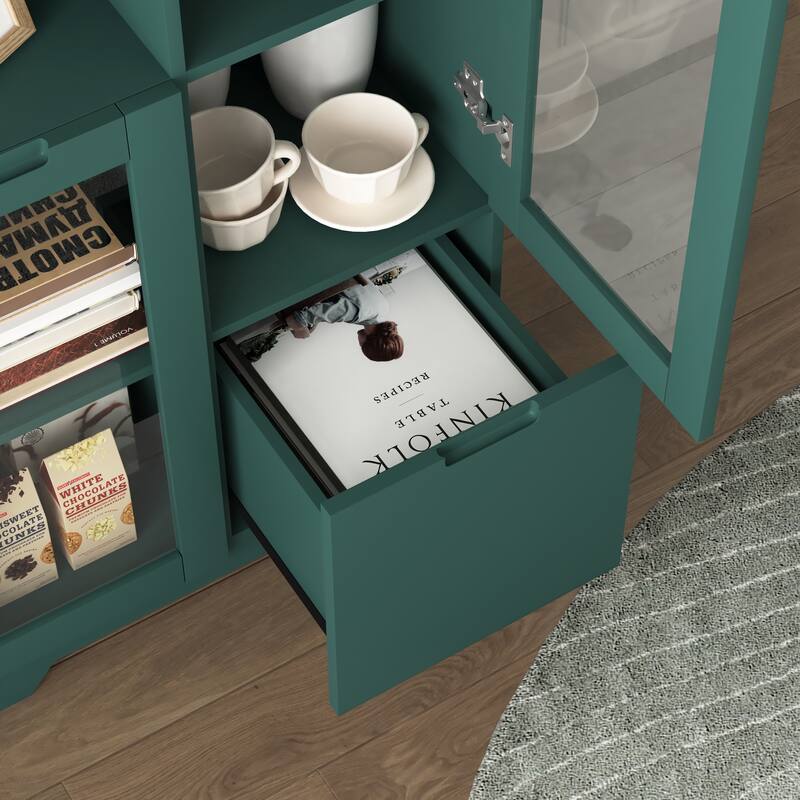 Modern Living Room Storage Cabinet with Doors and Shelves/Drawers,4 Colors