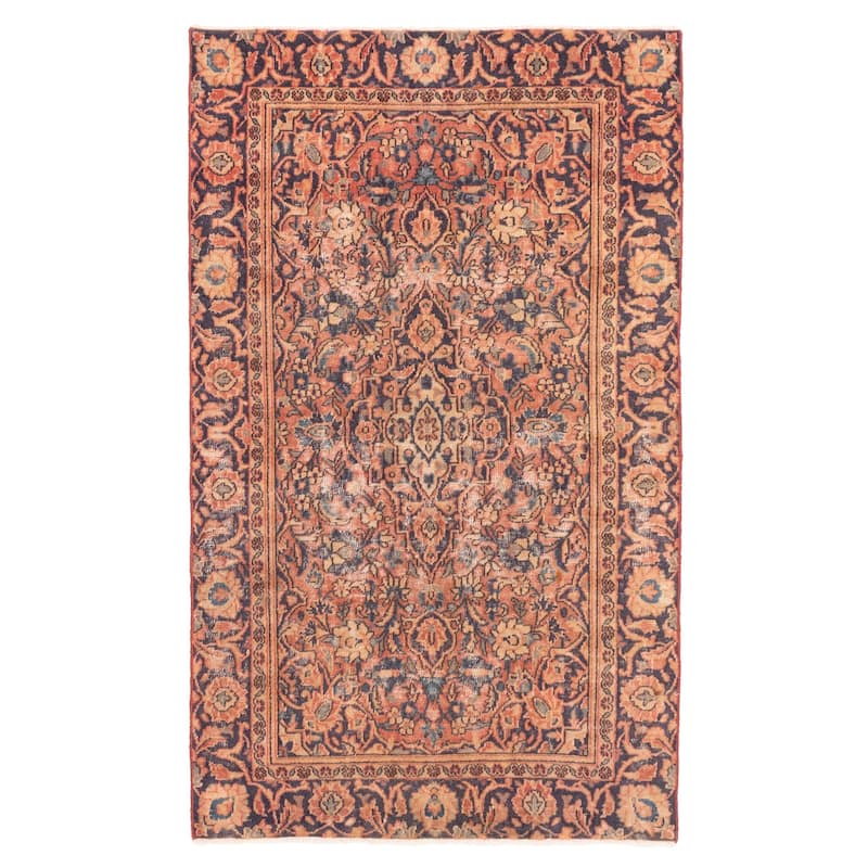 ECARPETGALLERY Hand-knotted Antalya Vintage Dark Copper Wool Rug - 3'8 x 6'3